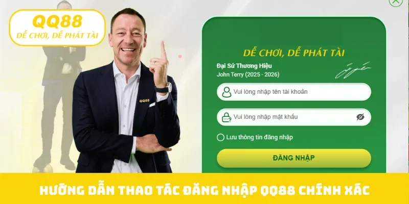 Hướng dẫn thao tác đăng nhập QQ88 chính xác