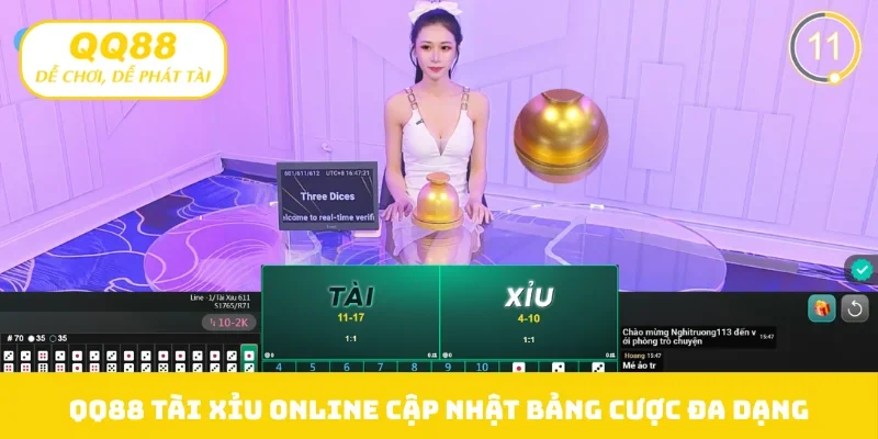 QQ88 Tài xỉu online cập nhật bảng cược đa dạng